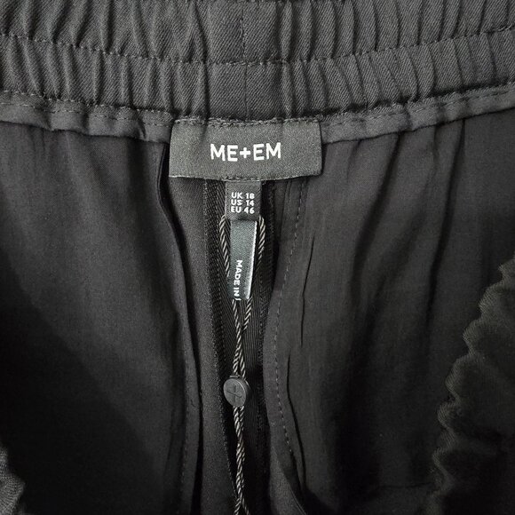 ME+EM Side Stripe Track Pant 14 US 18 UK Wide Leg Trouser Black Zip Pockets NEW - Picture 10 of 15